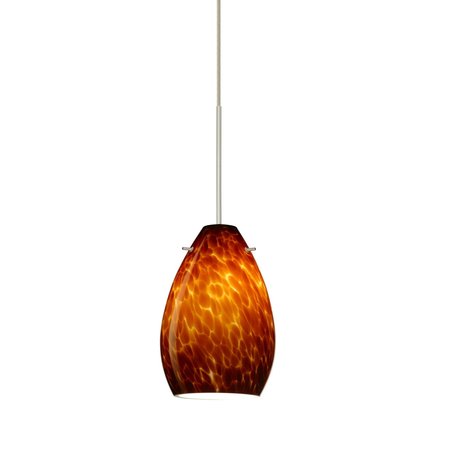 BESA LIGHTING Pera 6 Cord Pendant, Amber Cloud, Satin Nickel Finish, 1x5W LED 1XT-171318-LED-SN